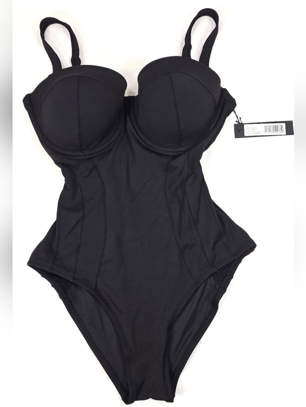 TA3 Lushy Swimsuit Size S Small Regular Long H/I  Black NWT Push Up